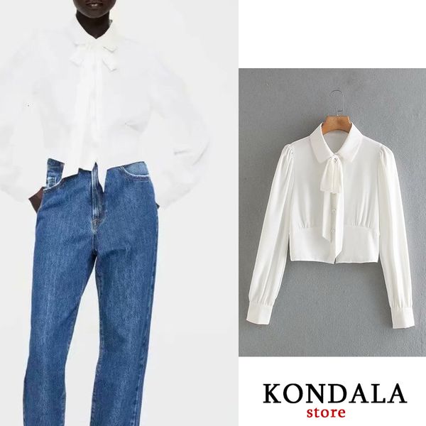 women's tshirt kondala za shirts office lady bow collar solid white chiffon long sleeve diamonds button blouse chic 230131
women's tshirt kondala za shirts office lady bow collar solid white chiffon long sleeve diamonds button blouse chic 230131