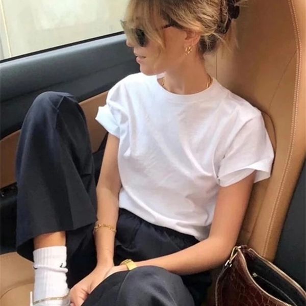 women's tshirt 100 cotton solid basic t summer casual loose tee oversized o neck female 230130, White
women's tshirt 100 cotton solid basic t summer casual loose tee oversized o neck female 230130, White