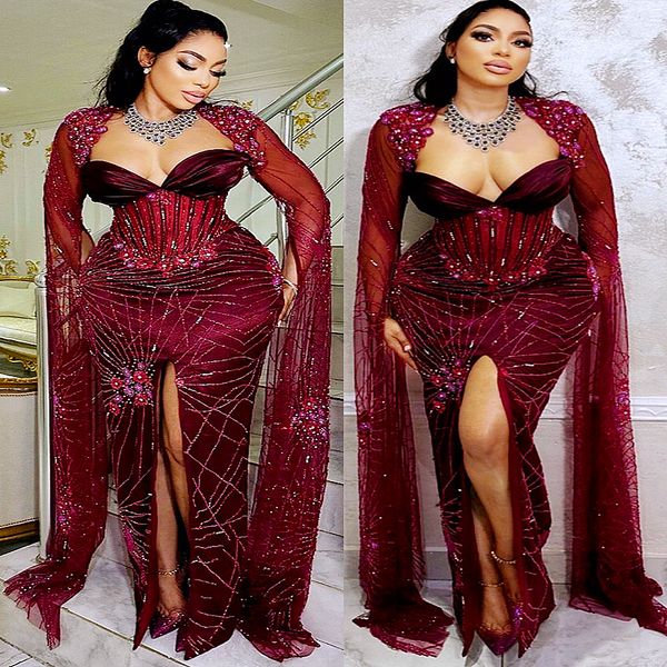 2023 arabic aso ebi burgundy sheath prom dresses lace beaded evening formal party second reception birthday engagement gowns dress zj118, Black
2023 arabic aso ebi burgundy sheath prom dresses lace beaded evening formal party second reception birthday engagement gowns dress zj118, Black