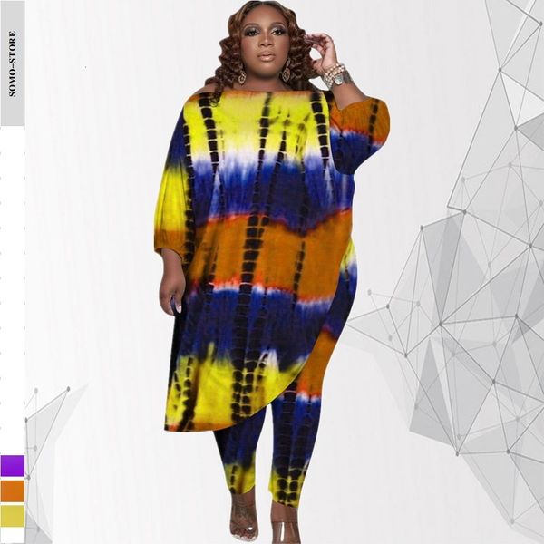 women's plus size tracksuits 5xl fashion outfit tie dye printing loose oblique shoulder irregular two piece set wholesale drop 230130, Black
women's plus size tracksuits 5xl fashion outfit tie dye printing loose oblique shoulder irregular two piece set wholesale drop 230130, Black