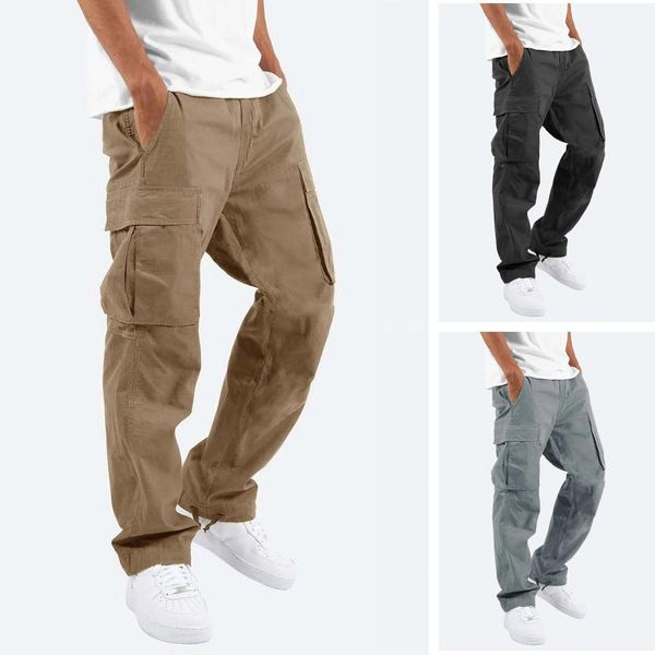 men's pants men cargo solid color loose multipocket summer drawstring pockets streetwear 230131, Black
men's pants men cargo solid color loose multipocket summer drawstring pockets streetwear 230131, Black