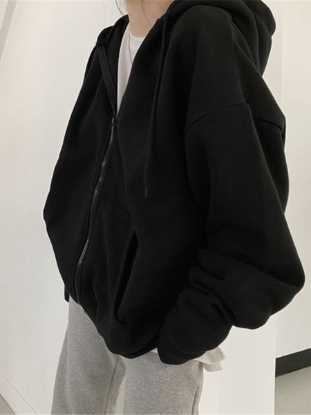 women's jackets black zip up hoodie streetwear sweatshirts korean long sleeve goth clothes jacket womens winter hoodies 230131, Black;brown
women's jackets black zip up hoodie streetwear sweatshirts korean long sleeve goth clothes jacket womens winter hoodies 230131, Black;brown