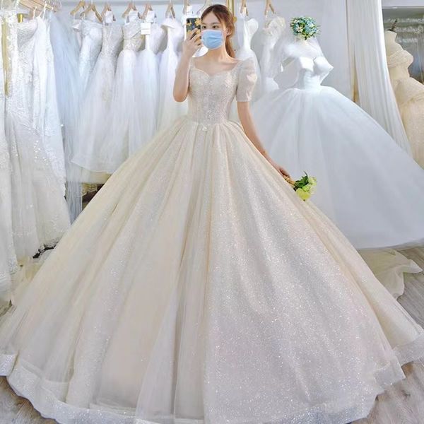 2023 dubai luxury a line wedding dresses plus size chapel train sweetheart vestido de novia appliqued bridal wedding gowns custom made sequi, White
2023 dubai luxury a line wedding dresses plus size chapel train sweetheart vestido de novia appliqued bridal wedding gowns custom made sequi, White