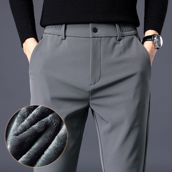 men's pants 2023 winter warm brushed casual thicken trendy stretch slim jogger korean classic trousers elegant 230131, Black
men's pants 2023 winter warm brushed casual thicken trendy stretch slim jogger korean classic trousers elegant 230131, Black