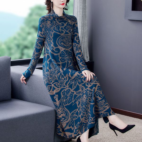 casual dresses blue print 3xl plus size turtleneck wool sweater dress autumn winter vintage knitted sweaters elegant women vestido 230130, Black;gray
casual dresses blue print 3xl plus size turtleneck wool sweater dress autumn winter vintage knitted sweaters elegant women vestido 230130, Black;gray