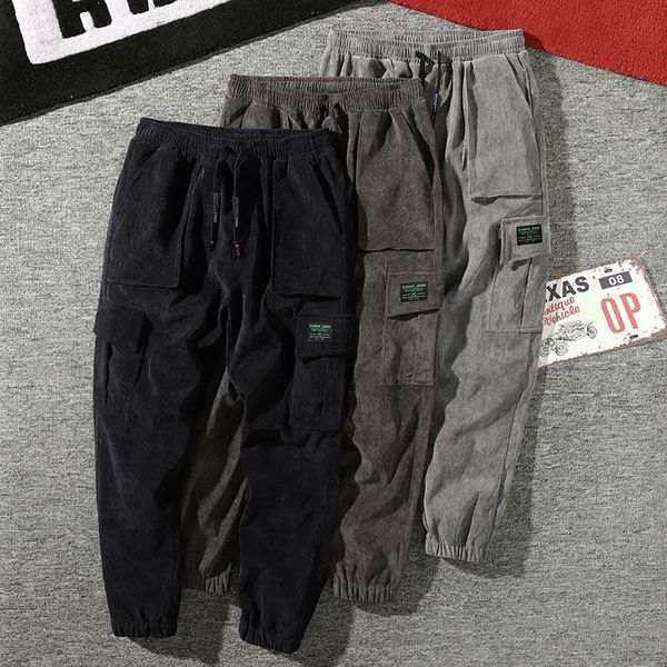 men's pants corduroy cotton cargo pants men fashion straight trousers casual multi pocket baggy pants plus size m-xl8 230131, Black
men's pants corduroy cotton cargo pants men fashion straight trousers casual multi pocket baggy pants plus size m-xl8 230131, Black