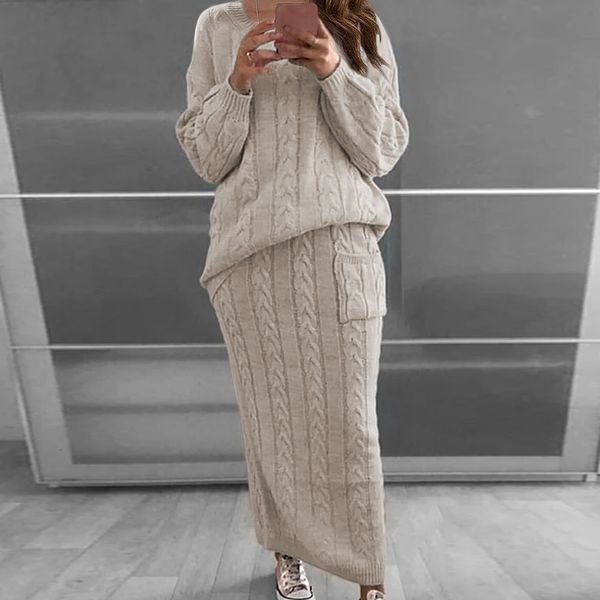two piece dress winter women knitted 2 pieces set casual solid color long sleeve pullovers sweater nitted skirts 2pcs suits women warm sets, White
two piece dress winter women knitted 2 pieces set casual solid color long sleeve pullovers sweater nitted skirts 2pcs suits women warm sets, White