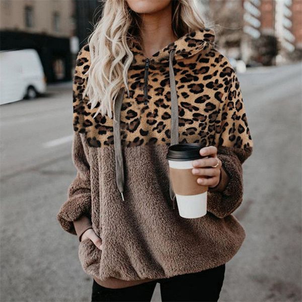 women's jackets winter fleece sweater fashion leopard patchwork fluffy thick sweaters warm zipper pullovers women coat sherpa 230131, Black;brown
women's jackets winter fleece sweater fashion leopard patchwork fluffy thick sweaters warm zipper pullovers women coat sherpa 230131, Black;brown