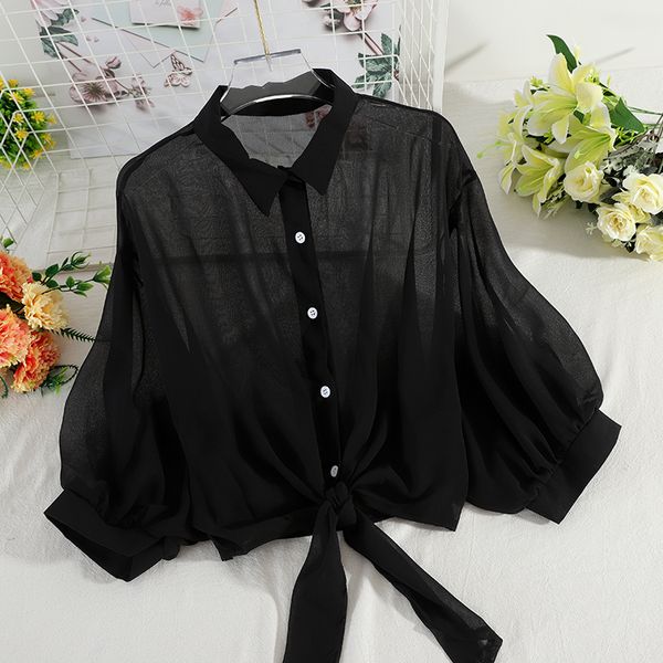 women's tshirt women summer lantern sleeve turndown collar basic ruffles shirt casual lady short bandage strap bow cardigan button blou, White
women's tshirt women summer lantern sleeve turndown collar basic ruffles shirt casual lady short bandage strap bow cardigan button blou, White