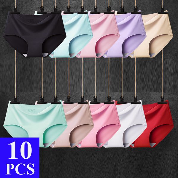 women's panties 10 pcslot seamless women ice silk briefs female underwearlingerie string femme bragas underpant 230131, Black;pink
women's panties 10 pcslot seamless women ice silk briefs female underwearlingerie string femme bragas underpant 230131, Black;pink