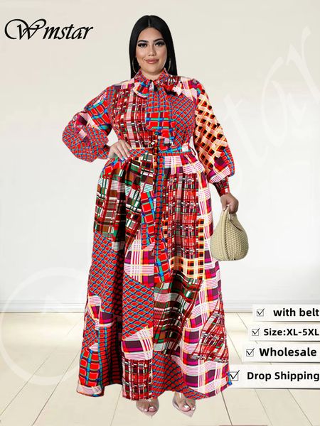 plus size dresses wmstar size women clothing fall with belt loose vintage long sleeve print big hem dress wholesale drop 230130, Black
plus size dresses wmstar size women clothing fall with belt loose vintage long sleeve print big hem dress wholesale drop 230130, Black