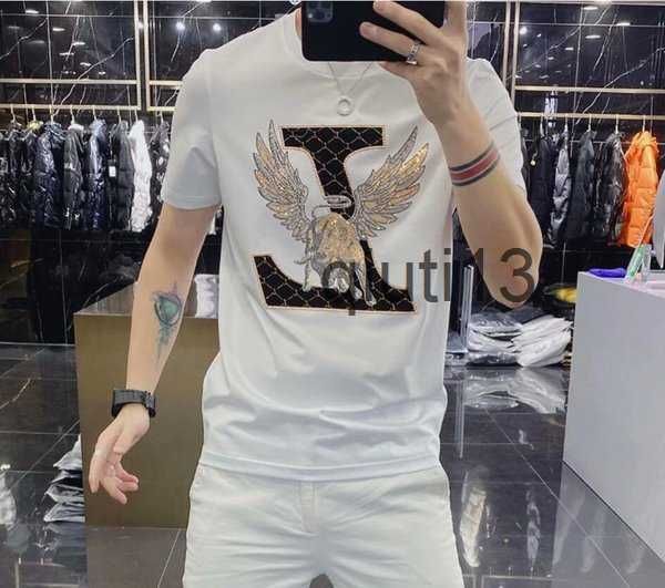men's t-shirts 2021 men's t-shirts summer new european style trendy round neck slim bottoming shirt personality drilling short sle, White;black
men's t-shirts 2021 men's t-shirts summer new european style trendy round neck slim bottoming shirt personality drilling short sle, White;black