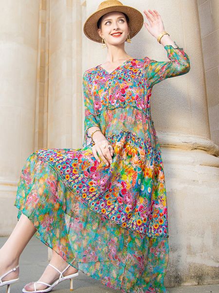 casual dresses summer beach boho vintage print silk v neck dress elegant party robe designer vestidos loose midi 230130, Black;gray
casual dresses summer beach boho vintage print silk v neck dress elegant party robe designer vestidos loose midi 230130, Black;gray