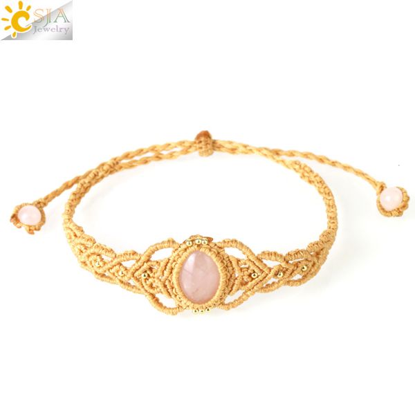 charm bracelets csja crystal oval bracelet braided rope cabochon natural stone pink quartz vintage adjustable bracelets for women jewelry g9, Golden;silver
charm bracelets csja crystal oval bracelet braided rope cabochon natural stone pink quartz vintage adjustable bracelets for women jewelry g9, Golden;silver