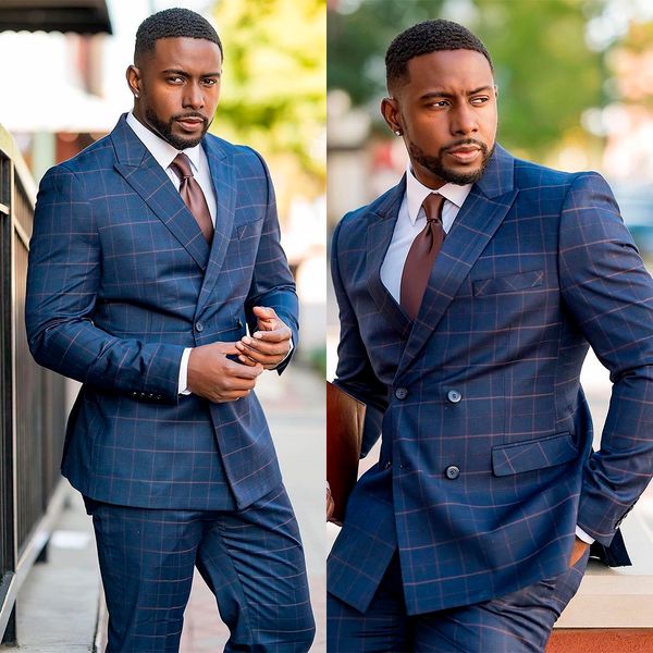 two pieces wedding tuxedos men suits damier check pattern classical suit jacket double breasted customized peaked lapel pockets bridegroom c, Black;gray
two pieces wedding tuxedos men suits damier check pattern classical suit jacket double breasted customized peaked lapel pockets bridegroom c, Black;gray