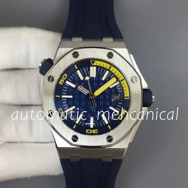 stylish mens watch 42mm automatic mechanical transparent movement men rubber strap ref.15710 business wristwatch montre de luxe, Slivery;brown
stylish mens watch 42mm automatic mechanical transparent movement men rubber strap ref.15710 business wristwatch montre de luxe, Slivery;brown