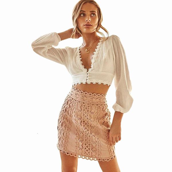 women's tshirt khalee yose vintage cropped blouse summer holiday short women long lantern sleeve deep v beach blouses 230131, White
women's tshirt khalee yose vintage cropped blouse summer holiday short women long lantern sleeve deep v beach blouses 230131, White