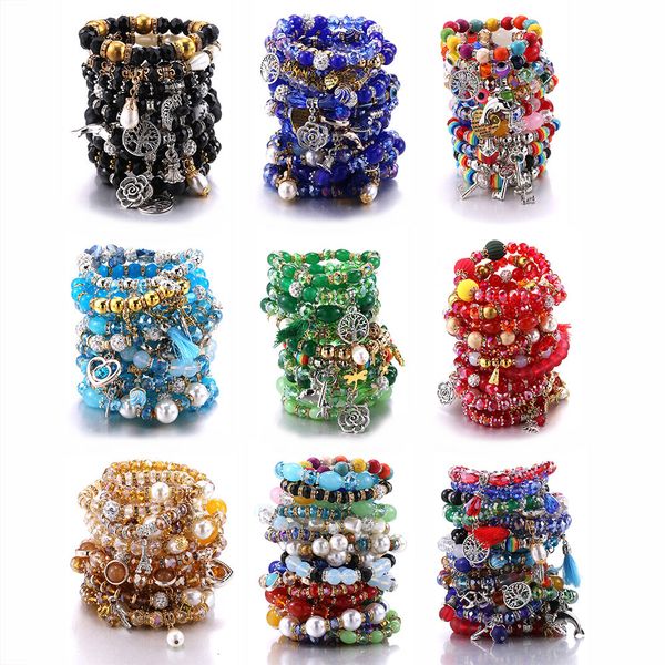beaded 10pcs/set mix color tree flower heart alloy pendant beads bohemian bracelets women natural stone wristband bangles for party 230131, Black
beaded 10pcs/set mix color tree flower heart alloy pendant beads bohemian bracelets women natural stone wristband bangles for party 230131, Black