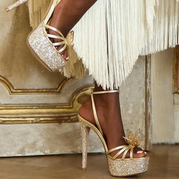 2023 women platform sandals ladies strap stiletto heels females butterfly sequined pumps open toe wedding party models shoe 0130, Black
2023 women platform sandals ladies strap stiletto heels females butterfly sequined pumps open toe wedding party models shoe 0130, Black