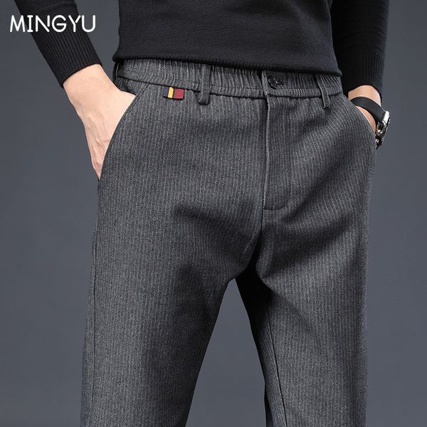 men's pants mingyu brand autumn winter stripe pants men thick classic business elastic waist slim formal suit grey casual trousers male, Black
men's pants mingyu brand autumn winter stripe pants men thick classic business elastic waist slim formal suit grey casual trousers male, Black