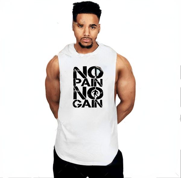 men's t-shirts summer cotton gym sleeveless hooded vest bodybuilding and fitness exercise sportswear fashion clothing, White;black
men's t-shirts summer cotton gym sleeveless hooded vest bodybuilding and fitness exercise sportswear fashion clothing, White;black