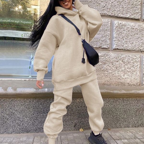 women's tracksuits two piece sets casual fleece tracksuit women winter oversized hooded long sleeve hoodie sport pant lady suit 230131, Gray
women's tracksuits two piece sets casual fleece tracksuit women winter oversized hooded long sleeve hoodie sport pant lady suit 230131, Gray