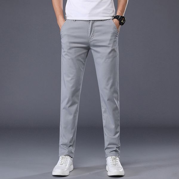 men's pants classic solid summer thin casual business fashion stretch cotton slim fit brand for men 230131, Black
men's pants classic solid summer thin casual business fashion stretch cotton slim fit brand for men 230131, Black