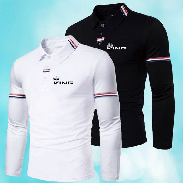 men's polos spring and autumn lapel long sleeve polo shirt business printing casual simple 230130, White;black
men's polos spring and autumn lapel long sleeve polo shirt business printing casual simple 230130, White;black
