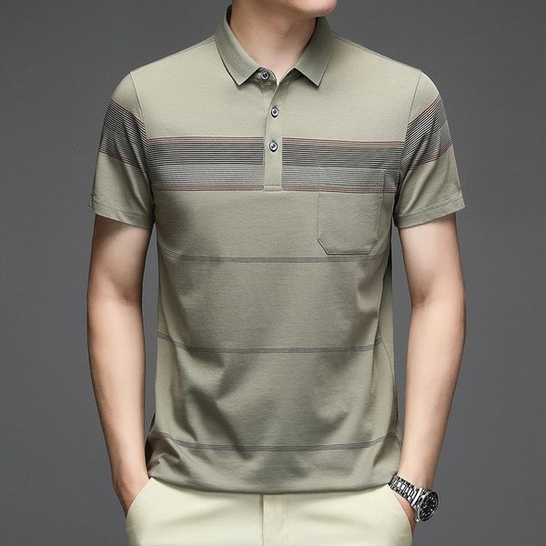 men's t-shirts fashion cotton polo men short sleeve striped summer clothing business loose brand 230131, White;black
men's t-shirts fashion cotton polo men short sleeve striped summer clothing business loose brand 230131, White;black