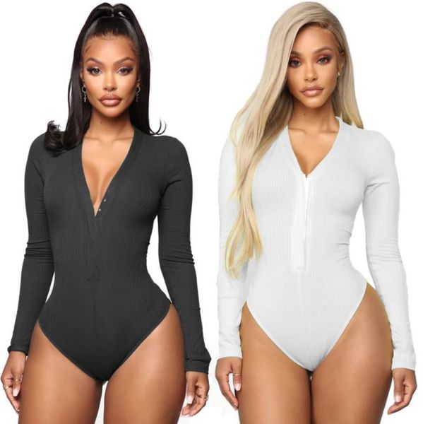 women's jumpsuits rompers bkld vneck cotton bodycon long sleeve bodysuit autumn clothing slim clubwear for 230131, Black;white
women's jumpsuits rompers bkld vneck cotton bodycon long sleeve bodysuit autumn clothing slim clubwear for 230131, Black;white