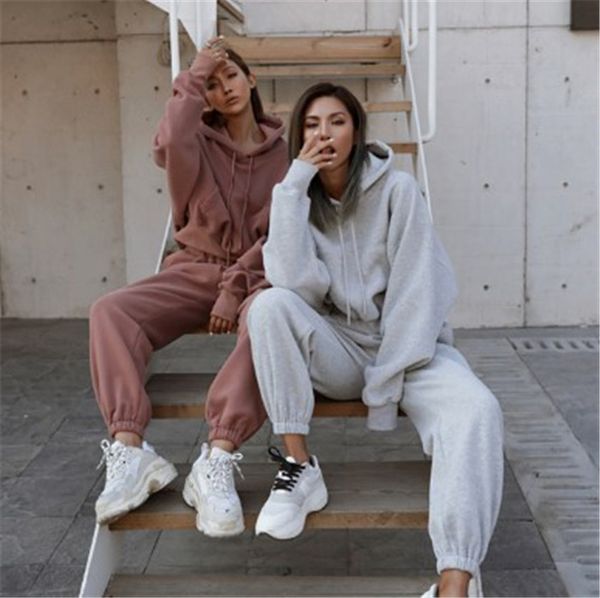 women's tracksuits 2021 women two piece set outfits autumn womens tracksuit oversized hoodie and pants casual sport suit winter 2 woman, Gray
women's tracksuits 2021 women two piece set outfits autumn womens tracksuit oversized hoodie and pants casual sport suit winter 2 woman, Gray