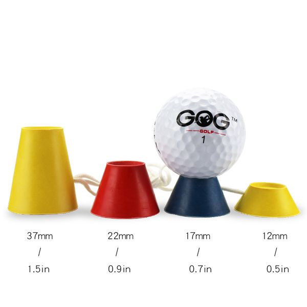 Image of 4 In 1 Different Heights Golf Tees Golf Winter Rubber Tee with Rope Golf Ball Holder Drop Ship