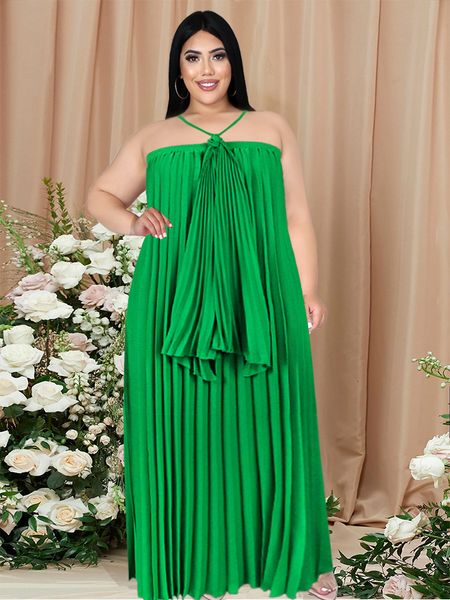 plus size dresses green summer halter sleeveless loose pleated beach vacation gowns stylish size 3xl 4xl oversized women outfits 230130, Black
plus size dresses green summer halter sleeveless loose pleated beach vacation gowns stylish size 3xl 4xl oversized women outfits 230130, Black
