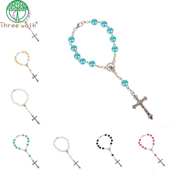 beaded 10pcs catholic rosary bracelet cross glass beads decade pendent for women jewelry gift 230131, Black
beaded 10pcs catholic rosary bracelet cross glass beads decade pendent for women jewelry gift 230131, Black