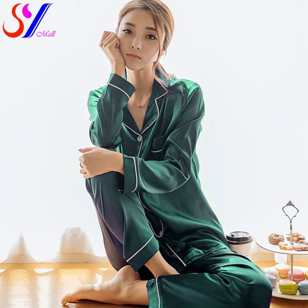 women's sleepwear womens silk satin pajamas pyjamas set pijama suit female sleep two piece loungewear plus size 230131, Black;red
women's sleepwear womens silk satin pajamas pyjamas set pijama suit female sleep two piece loungewear plus size 230131, Black;red
