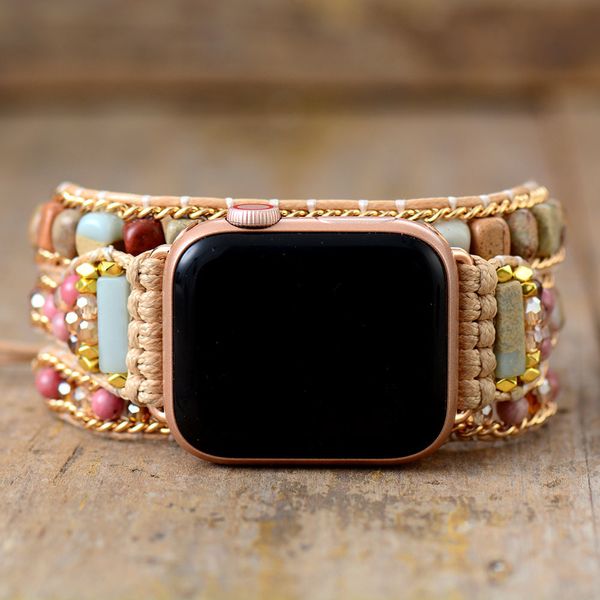 beaded creative natural gems stone aple watch band beads boho 3x wrap vegan rope watch strap wristband bracelet accessories dropship 230131, Black
beaded creative natural gems stone aple watch band beads boho 3x wrap vegan rope watch strap wristband bracelet accessories dropship 230131, Black
