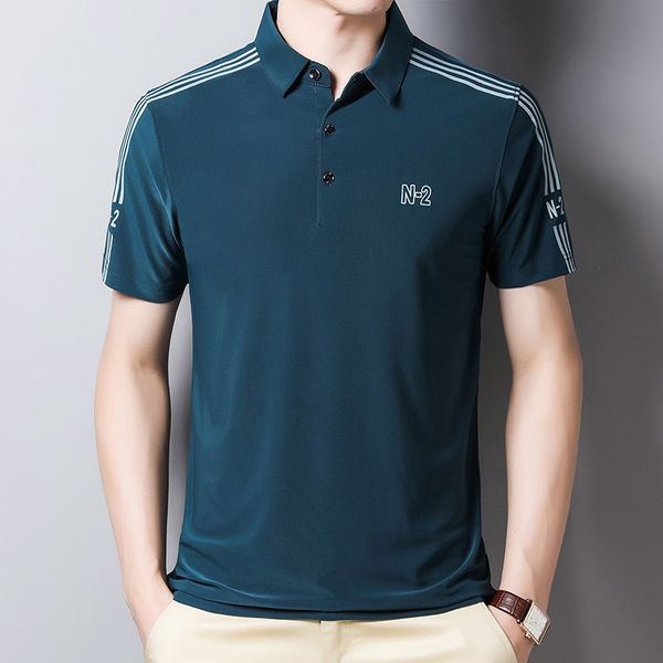 men's t-shirts summer ice silk short-sleeved t-shirt fashion versatile casual polo daily business office 230131, White;black
men's t-shirts summer ice silk short-sleeved t-shirt fashion versatile casual polo daily business office 230131, White;black