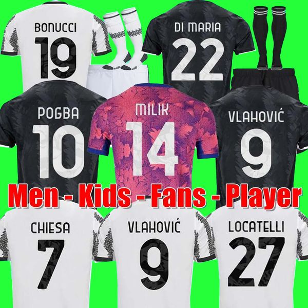 22 23 vlahovic chiesa milik soccer jerseys 2022 2023 pogba men kids kit set bonucci football shirts kit mckennie di maria uniform socks juve, Black;yellow
22 23 vlahovic chiesa milik soccer jerseys 2022 2023 pogba men kids kit set bonucci football shirts kit mckennie di maria uniform socks juve, Black;yellow
