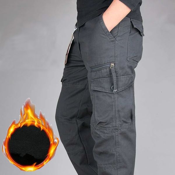 men's pants winter casual fleece men cotton straight multi pockets loose trousers 5xl military thickened overalls pantalon cargo 230131, Black
men's pants winter casual fleece men cotton straight multi pockets loose trousers 5xl military thickened overalls pantalon cargo 230131, Black
