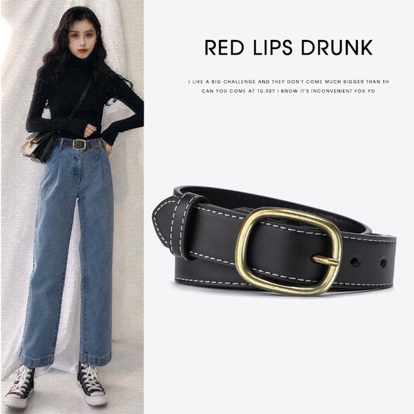 women belt genuine leather ladies thin belts fashion luxury brand female jeans windbreaker waistband, Black;brown
women belt genuine leather ladies thin belts fashion luxury brand female jeans windbreaker waistband, Black;brown