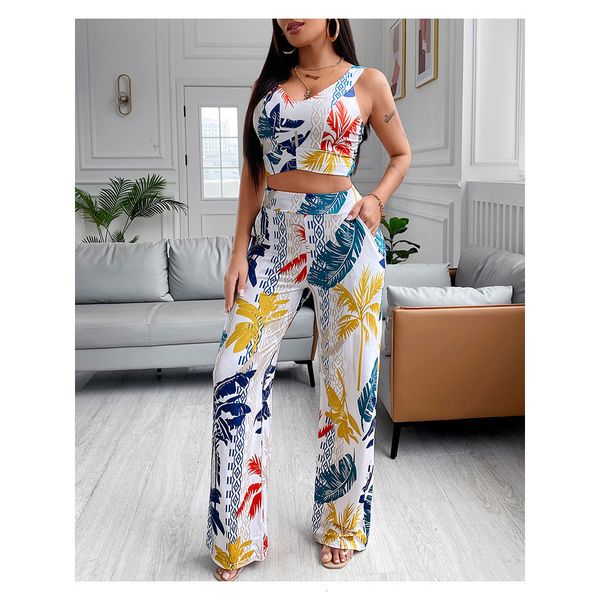 women's tracksuits chicme summer women tropical print tank pocket design pants set fashion daily street two pieces suit clothing 230131, Gray
women's tracksuits chicme summer women tropical print tank pocket design pants set fashion daily street two pieces suit clothing 230131, Gray