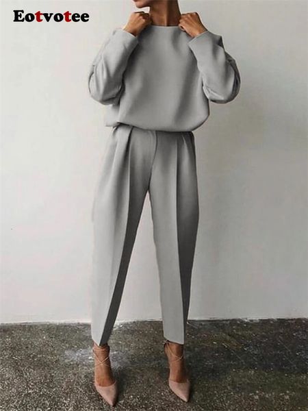 women's tracksuits eotvotee pants 2 piece set for women spring summer 2023 solid o neck long sleeve pullover high waisted elegant 2301, Gray
women's tracksuits eotvotee pants 2 piece set for women spring summer 2023 solid o neck long sleeve pullover high waisted elegant 2301, Gray