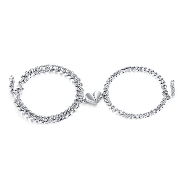 pair of couple bracelet chain fashion simple love heart magnet charm bracelets for women mens valentine's day gift, Black
pair of couple bracelet chain fashion simple love heart magnet charm bracelets for women mens valentine's day gift, Black