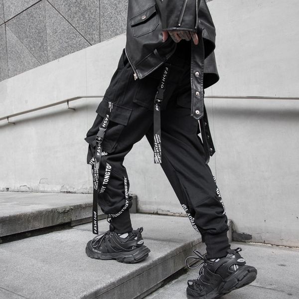 men's pants fashion clothing black teachwear cargo men joggers y2k clothe trouser jogging streetwear hip hop gothic ribbon 230131
men's pants fashion clothing black teachwear cargo men joggers y2k clothe trouser jogging streetwear hip hop gothic ribbon 230131