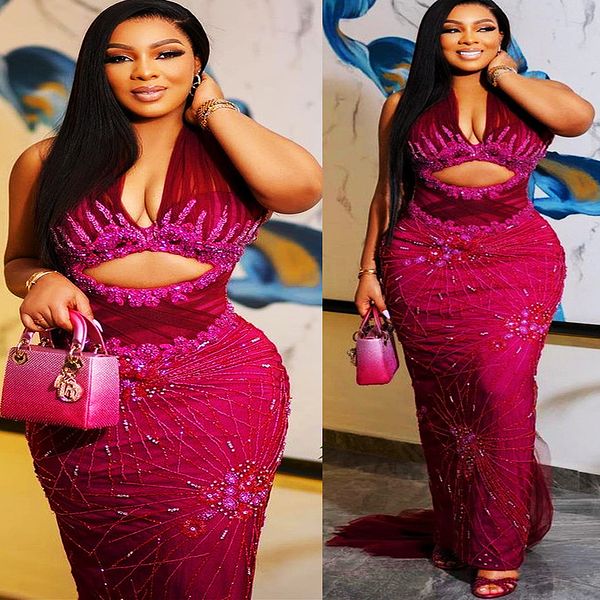 2023 arabic aso ebi sheath fuchsia prom dresses halter sequined lace evening formal party second reception birthday engagement gowns dress z, Black
2023 arabic aso ebi sheath fuchsia prom dresses halter sequined lace evening formal party second reception birthday engagement gowns dress z, Black