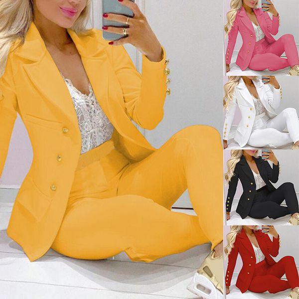 women's tracksuits classic onebreasted buttons nine blazer pants set two piece formal suits office ladie's pantsuit red pink busin, Gray
women's tracksuits classic onebreasted buttons nine blazer pants set two piece formal suits office ladie's pantsuit red pink busin, Gray