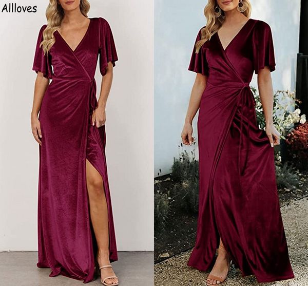 dubai arabic burgundy velvet long bridesmaid dresses v neck short sleeves boho country wedding guest prom gowns split side plus size maid of, White;pink
dubai arabic burgundy velvet long bridesmaid dresses v neck short sleeves boho country wedding guest prom gowns split side plus size maid of, White;pink