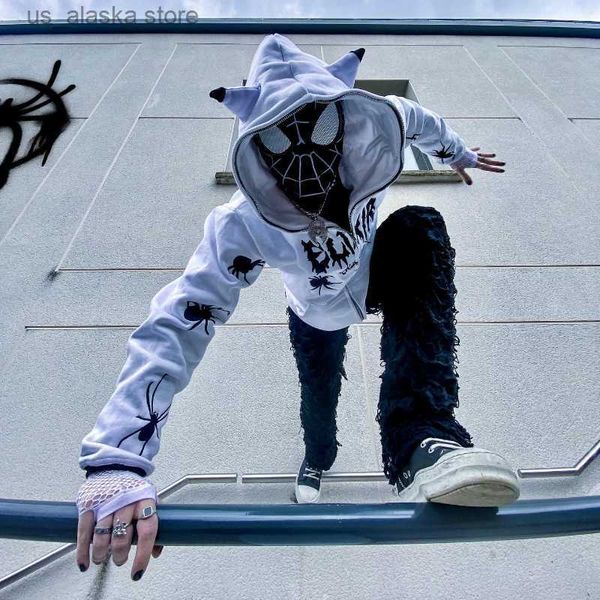 men's hoodies sweatshirts y2k men clothing harajuku zipper hoodie 2023 oversized sweatshirt street clothes hoodie spider web printed go, Black
men's hoodies sweatshirts y2k men clothing harajuku zipper hoodie 2023 oversized sweatshirt street clothes hoodie spider web printed go, Black