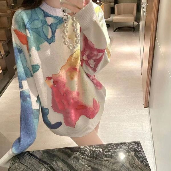 winter women's sweaters pullover watercolor graffiti sweater loose long thin tie-dye autumn long-sleeved pullover knit, White;black
winter women's sweaters pullover watercolor graffiti sweater loose long thin tie-dye autumn long-sleeved pullover knit, White;black