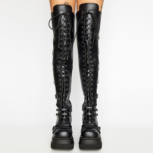 boots cosplay wedges women over-the-knee boots shoes female high platform thigh high boots fashion buckle punk high heels boots women 230801, Black
boots cosplay wedges women over-the-knee boots shoes female high platform thigh high boots fashion buckle punk high heels boots women 230801, Black